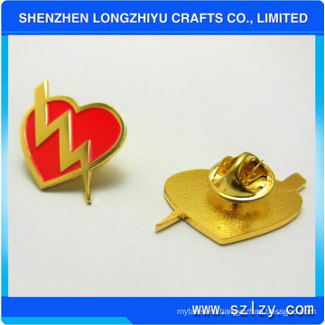 Сердце образный металлический значок с shinny Покрынный золотом для дешевой цене